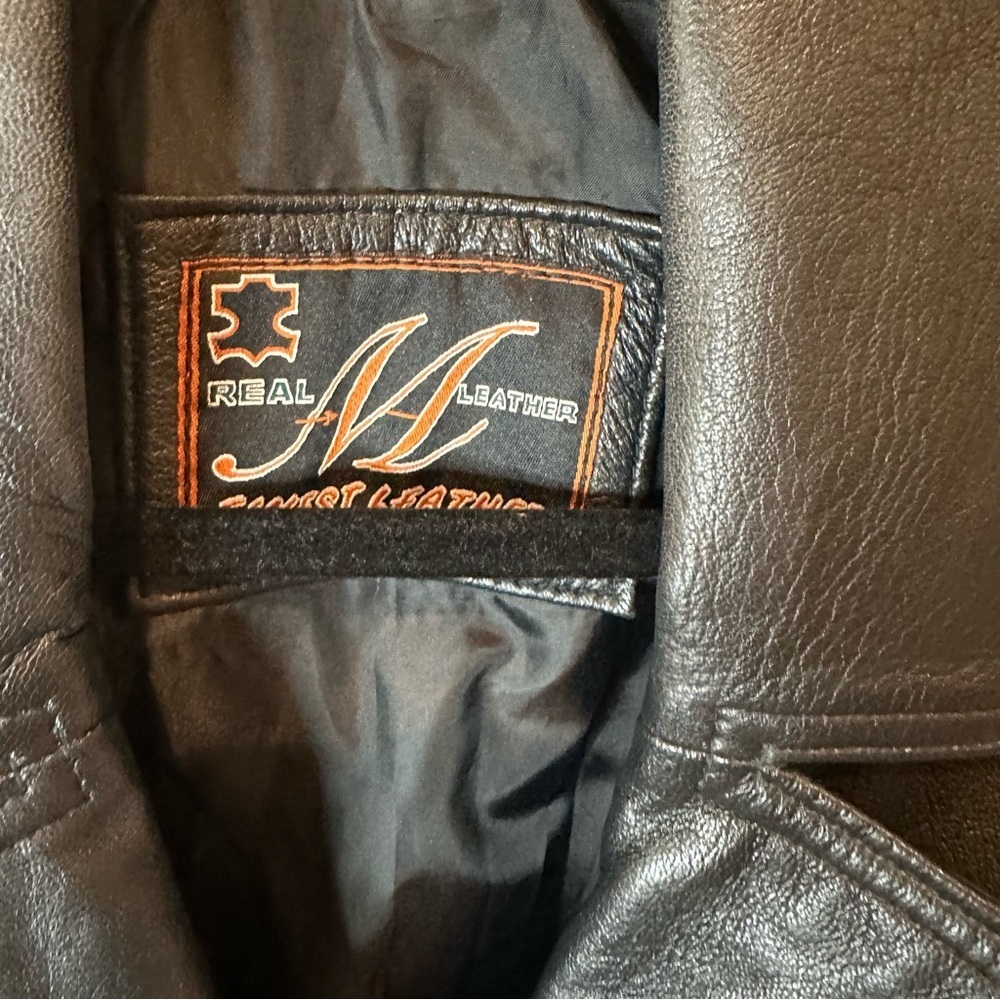 Vintage Real Leather Black Blazer/Car Jacket Size XL - Picture 3 of 4